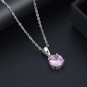 S925 October (tourmaline) birthstone necklace